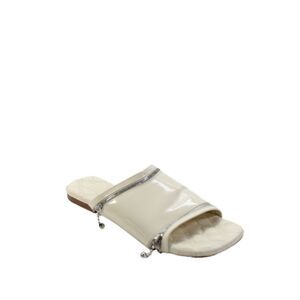 Burberry Womens Textured Open Toe Slip On Sandals White Size EUR 40.5